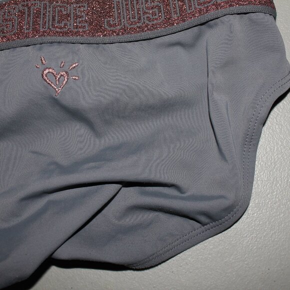 Grey 2 Pcs Justice Bikini Swimsuit Size 10 - Picture 11 of 11